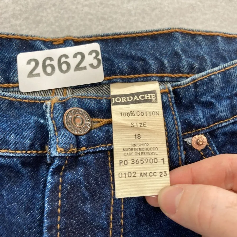 Vintage Jordache Jeans Youth Boys 18 Relaxed Fit Straight Leg Blue Denim Western